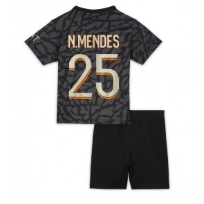 Maillot de foot Paris Saint-Germain Nuno Mendes #25 Troisième enfant 2023-24 Manches Courte (+ pantalon court)